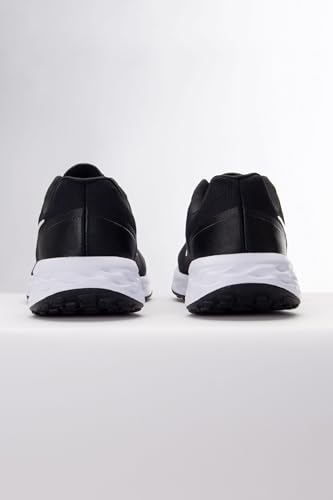 Nike boys Revolution 6 Running Shoes, Black/White, 6 Big Kid