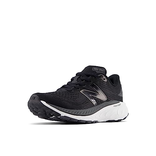 New Balance Kid's Fresh Foam X 860 V13 Running Shoe, Black/White/Magnet, 2 Medium US