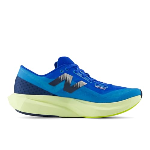 New Balance Men's FuelCell Rebel V4 Running Shoe, Spice Blue/Limelight/Blue Oasis, 14 M