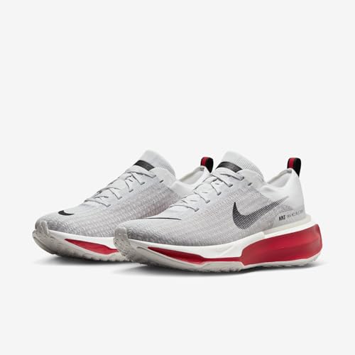 Nike Invincible 3 Men's Road Running Shoes (DR2615-102, White/Fire Red/Cement Grey/Black) Size 7.5