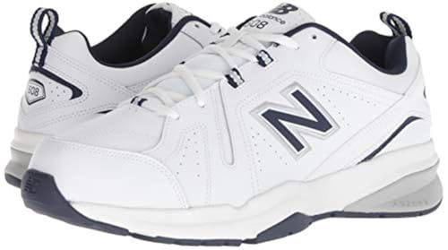 New Balance Men's 608 V5 Casual Comfort Cross Trainer, White/Navy, 9 X-Wide