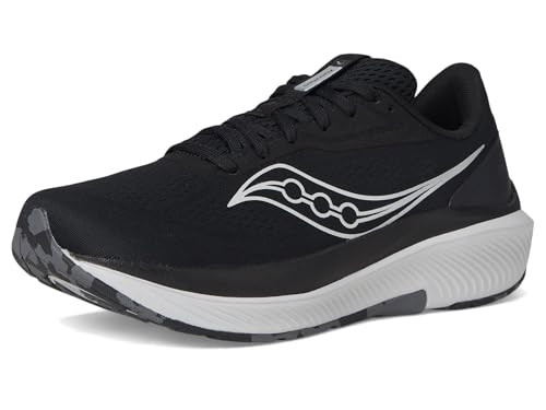 Saucony Men's Echelon 10 Sneaker, Black/Silver, 15