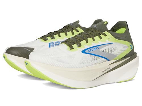 Brooks Men's Hyperion Max 3 Blanc/Acid Lime/Blue 12.5 Medium