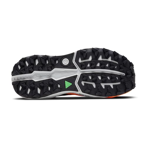 Brooks Men’s Caldera 7 Trail Running Shoe - Ebony/Blue Sapphire/Orange - 8 Medium