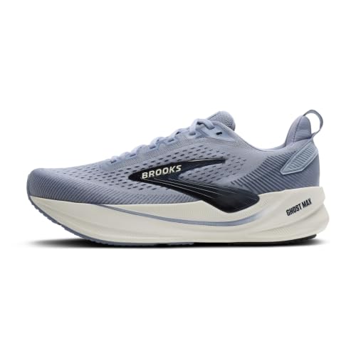 Brooks Men's Ghost Max 4 Running Shoes, Blue/Navy/Coconut, 9 US