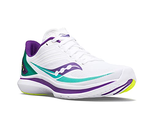 Saucony Women's Kinvara 12 Running Shoe, White/Jade, 5.5 Medium
