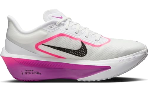 Nike Women's Zoom Fly 6 Competition Running Shoes, White Black Vivid Grape Hyper Pink, 9