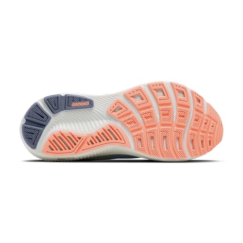Brooks Women’s Ghost 18 Neutral Running & Walking Shoe - Star White/Cyber Peach/Grey - 8.5 Wide