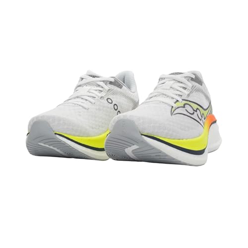Saucony Women's Endorphin Speed 5 Trail Running Shoe, White/Citron, 8