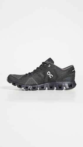 On Men's Cloud X Sneakers, Black/Asphalt, 7.5 Medium US