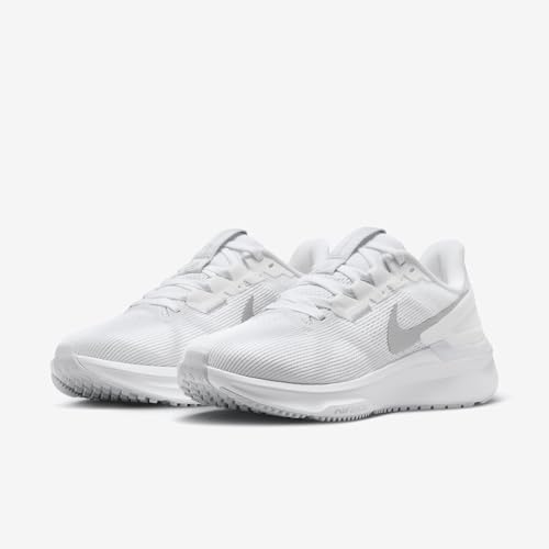 Nike Structure 25 Women's Road Running Shoes (DJ7884-101, White/Pure Platinum/Metallic Silver) Size 10.5