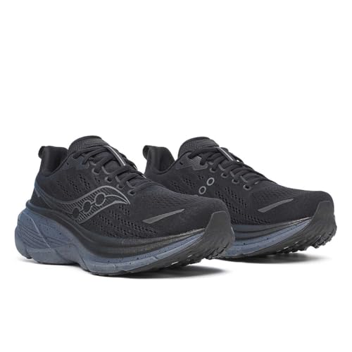 Saucony Men's Hurricane 25 Sneaker, Black/Shadow, 12.5