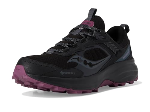 Saucony Women's Excursion Tr17 GTX Sneaker, Black/Plum, 8.5