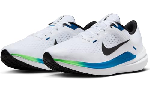 Nike Winflo 10 Men's Road Running Shoes (DV4022-103, White/Star Blue/Green Strike/Black) Size 14