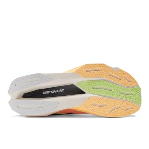 New Balance Men's FuelCell SuperComp Elite V4 Running Shoe, White/Bleached Lime Glo/Hot Mango, 7 M