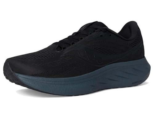 Saucony Men's Ride 18 Sneaker, Black/Shadow, 9