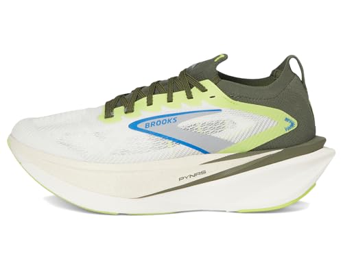 Brooks Men's Hyperion Max 3 Blanc/Acid Lime/Blue 10.5 Medium