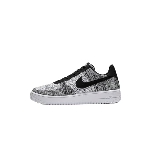 Nike Men's Air Force 1 Flyknit 2.0 Basketball Shoes, Black Pure Platinum Black White 1, 41 EU