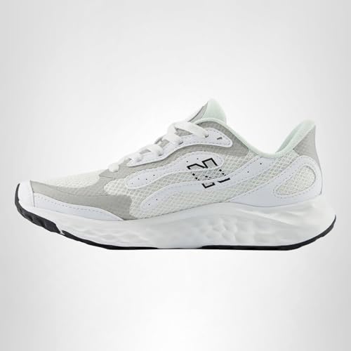New Balance Women's Fresh Foam Arishi V4 Running Shoe, Nb White/Silver Metallic/Black, 9.5 M