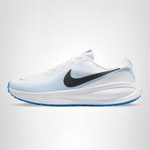 Nike Men's Revolution 8 Road Running Shoes, White/Off Noir-Hydrogen Blue, 11