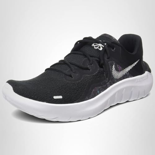 NIKE Men's Nike Flex Run 2021 Running Shoe, Black White Dark Smoke Grey 002, 8
