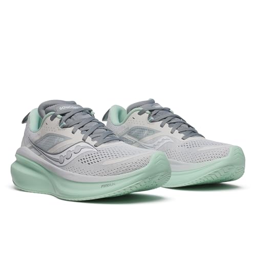 Saucony Women's Omni 22 Sneaker, Fog/Jade, 11 Wide