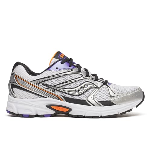 Saucony Unisex Ride Millennium Running Shoe, White/Purple, 13