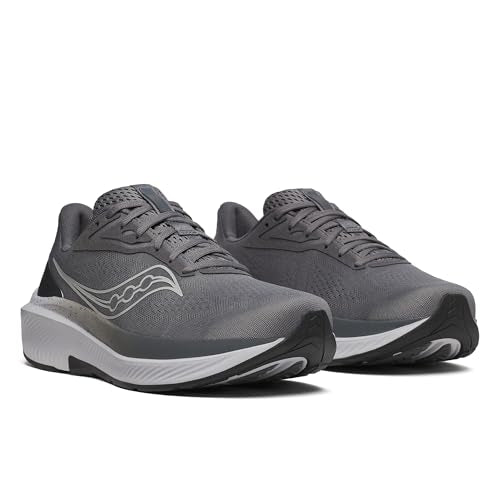 Saucony Men's Echelon 10 Sneaker, Carbon/Black, 9.5 Extra Wide