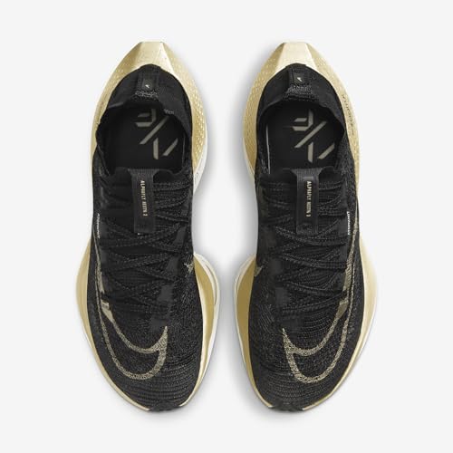 Nike Alphafly 2 Women's Road Racing Shoes (DN3559-003, Black/Sail/Metallic Gold Grain) Size 7.5