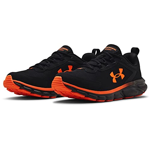 Under Armour Men's Charged Assert 9DISC, Black/Blaze/Orange, 11 M US