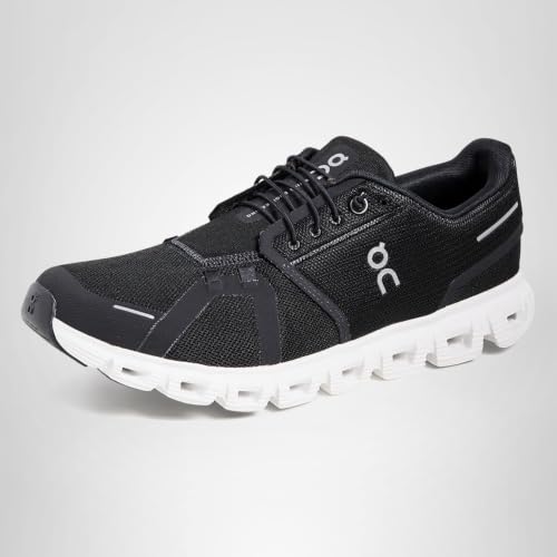 On Men's Cloud 6 Sneakers, Black | White, 10 Medium US