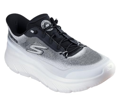Skechers Men's Go Walk Max Cushioning Hyper Burst Zoltar Hands Free Slip-Ins Sneaker, White/Black, 12 X-Wide