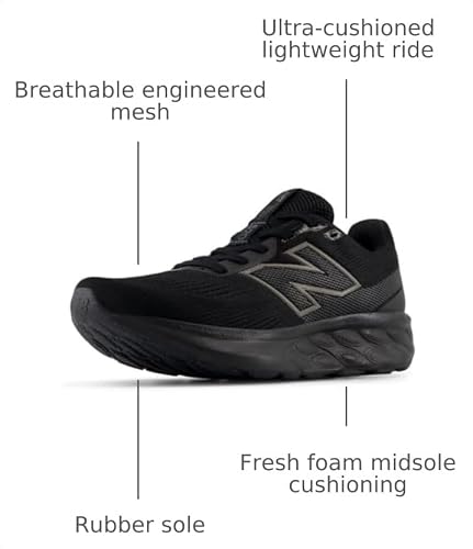 New Balance Women's Fresh Foam 520 V9 Running Shoe, Black/Black/Black Metallic, 10 M