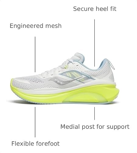 Saucony Women's Omni 22 Sneaker, White/Sunny, 7