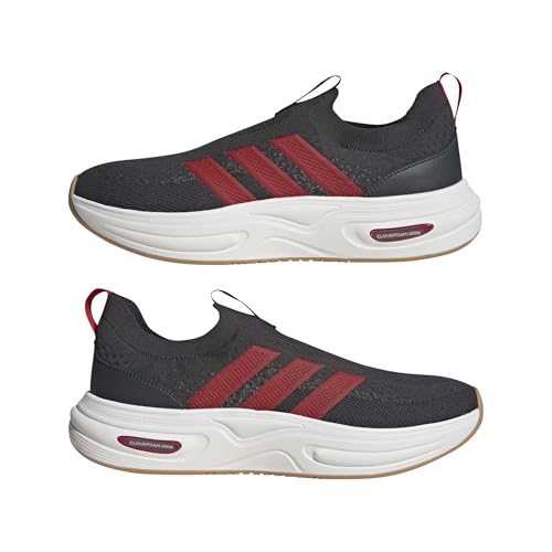 adidas Men's Cloudfoam Cuxxion - Sock, Carbon/Better Scarlet/White, 13