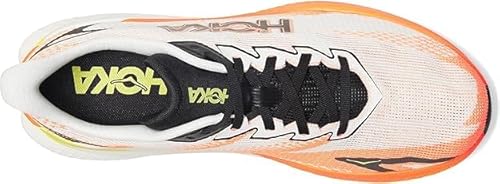 HOKA Mens Mach X 2 (White/Neon Tangerine, US Footwear Size System, Adult, Men, Numeric, Medium, 10)