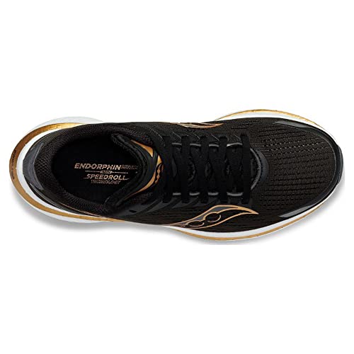 Saucony Men's Endorphin Speed 3 Running Shoe, Black/GOLDSTRUCK, 12 Medium