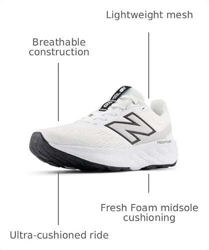 New Balance Women's Fresh Foam 520 V9 Running Shoe, Nb White/Black/Silver Metallic, 9 M