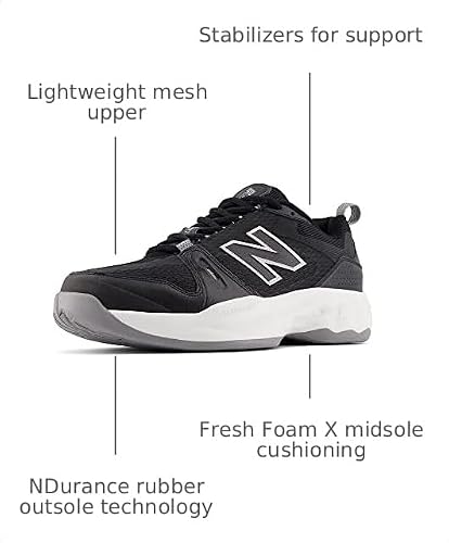 New Balance Men's Fresh Foam X 1007 V1 Tennis Shoe, Black/Grey, 10 XW