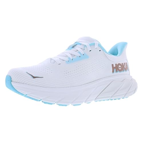 HOKA Arahi 7 Womens Shoes Size 7, Color: Frost/Rose Gold