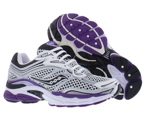 Saucony ProGrid Omni 9 Unisex Shoes Size 6, Color: Silver/Purple-Silver