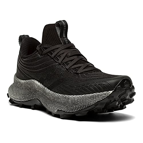Saucony Women's Endorphin Trail Health Care Professional Shoe, Black/Gravel, 7.5