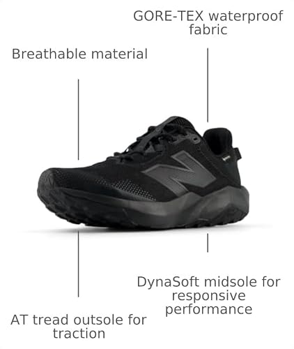 Men's New Balance DynaSoft Nitrel v6 GORE-TEX Trail Shoes in Black/Black/Phantom alternate view 8