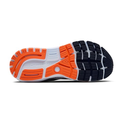 Brooks Men’s Ghost 16 Neutral Running Shoe - White/Peacoat/Orange - 11 Medium