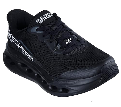 Skechers Men's Max Cushioning Glide Step Advert Hands Free Slip-Ins Sneaker, Black/Black, 10.5 X-Wide