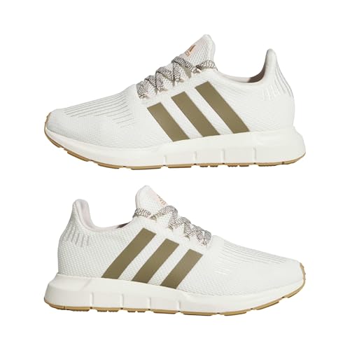 adidas Women's Swift Run 1.0, Off White/Khaki/Wonder Quartz, 8