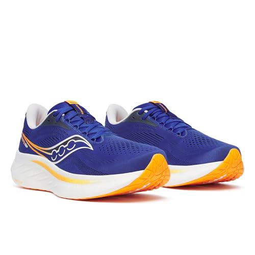 Saucony Men's Ride 18 Sneaker, Azurite/Peel, 9.5