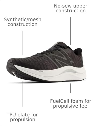 New Balance Men's FuelCell Propel V4 Running Shoe, Black/White, 11 M