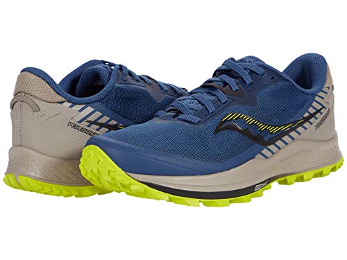 Saucony Men's Peregrine 11 Trail Running Shoe, Storm/Gravel, 7.5