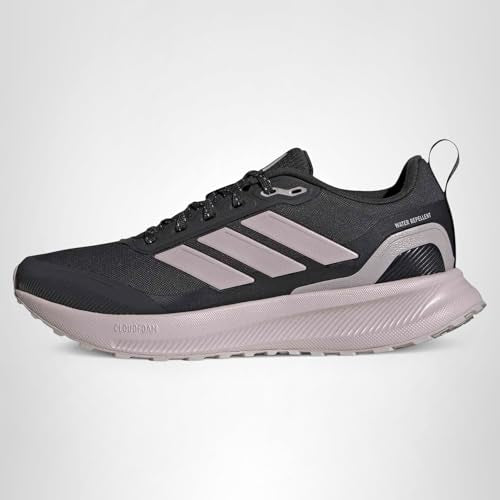 adidas Women's Run Falcon 5 Trail, Carbon/Ice Purple/Black, 10